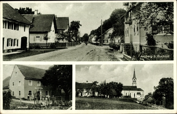 PC Amberg in Swabia, street area, dairy, church