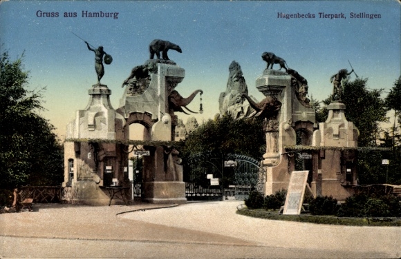 Postcard Hamburg Eimsbüttel Stellingen, Carl Hagenbeck's Zoo
