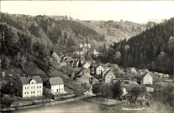 Ak Rathmannsdorf in der Sächsischen Schweiz, Teilansicht