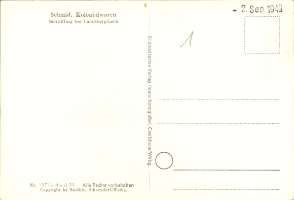 Postcard Schwitting near Landsberg/Lech, aerial photograph