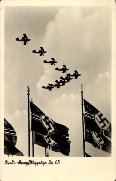 Luftwaffe, Arado Ar 65 fighter aircraft, squadron formation, Nazi Party Rally, Wehrmacht Day