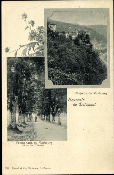 KP Delsberg Delémont Canton of Jura, Chapelle du Vorbourg, Promenade du Vorbourg