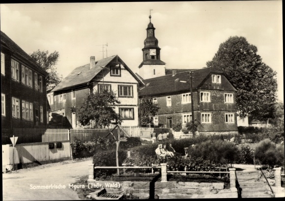 Postcard Meura in Thuringia, Ortspartie