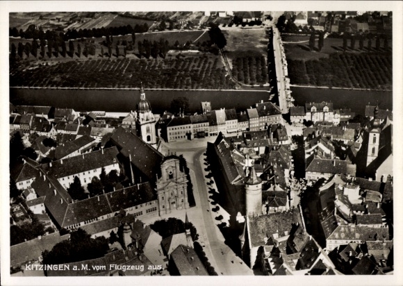 Postcard Kitzingen in Mainfranken Bavaria, aerial photograph