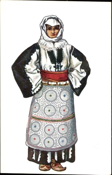 Picture Montenegro, woman in traditional costume, portrait