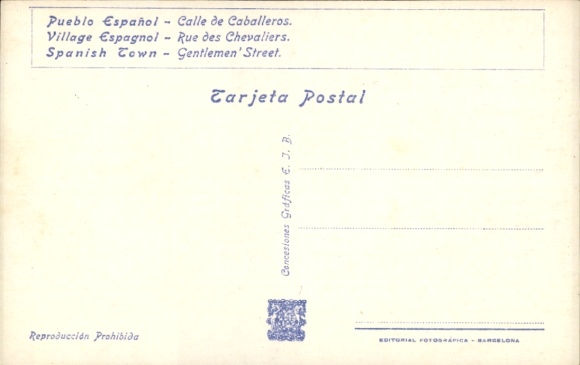 PC Barcelona Catalonia Spain, Calle de Caballeros, Exhibition 1929