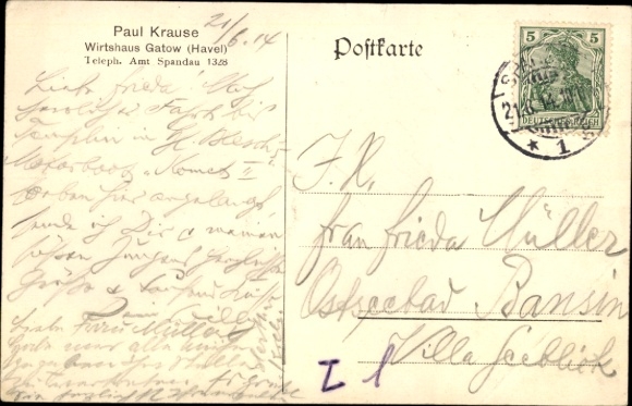 Postcard Berlin Zehlendorf Nikolassee, Lindwerder Island, Havel, Gatow tavern, pier, sailing boat