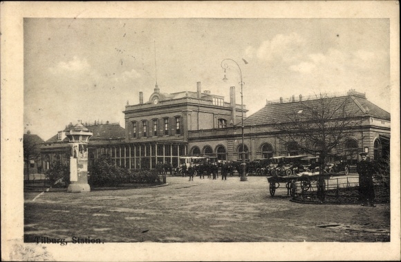 Postcard Tilburg North Brabant Netherlands, Station