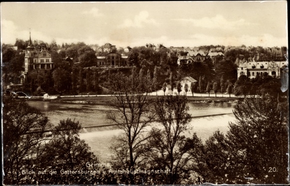 Postcard Grimma in Saxony, view of the Gattersburgen and the official administration