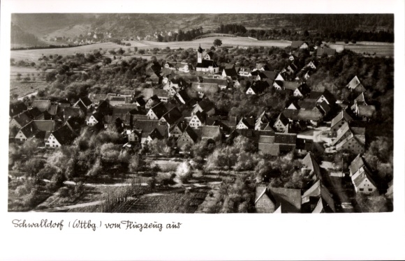 KP Schwalldorf Rottenburg am Neckar, zdjęcie krajobrazowe, fotografia czarno-biała