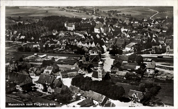 Ak Messkirch Messkirch in de Schwäbische Alb Baden, luchtfoto