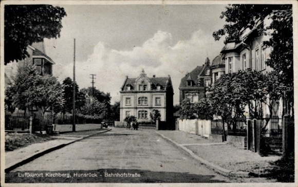 Postcard Kirchberg Hunsrück, residential area id Bahnhofstr.