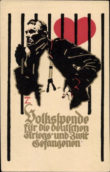Artist Postcard Hohlwein, Ludwig, People's donation for the German prisoners of war and civilians 1916