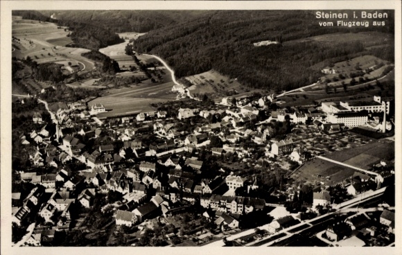 Postcard Steinen im Wiesental Schwarzwald Baden, from the plane