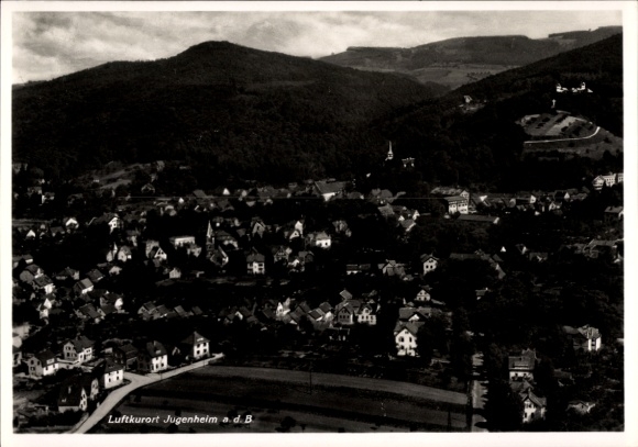 Ak Jugenheim an der Bergstraße Hessen, Fliegeraufnahme