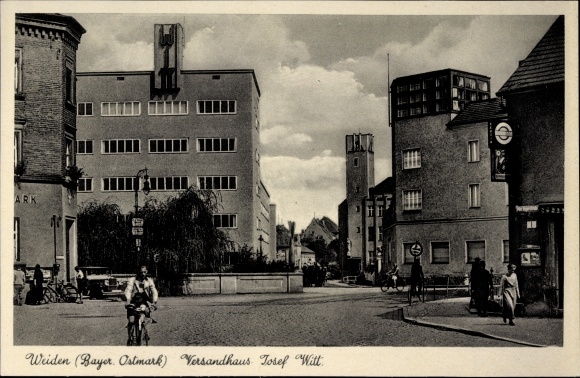 Ak Weiden in der Oberpfalz Bayern, Versandhaus Josef Witt, Straßenansicht