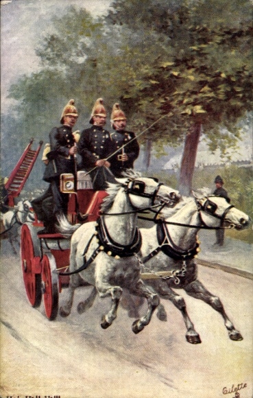 Artysta KP walczący z płomieniami, straż pożarna, wóz strażacki, Tuck 9306
