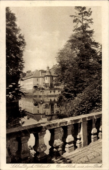 PC Bedburdyck Jüchen North Rhine Westphalia, Dyck Castle, view from the park