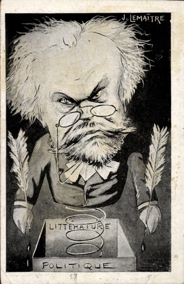 Kunstenaar Ak schrijver Jules Lemaître, karikatuur als Jack-in-the-box