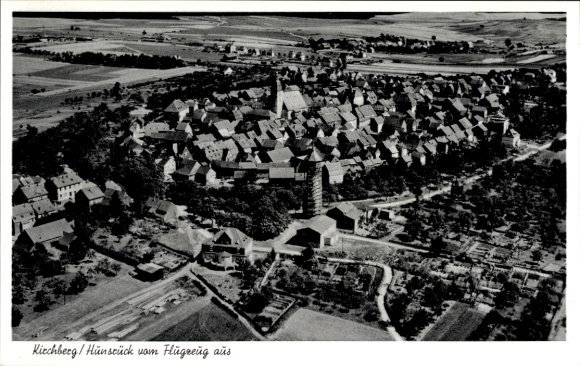 Postcard Kirchberg im Hunsrück, aerial photograph