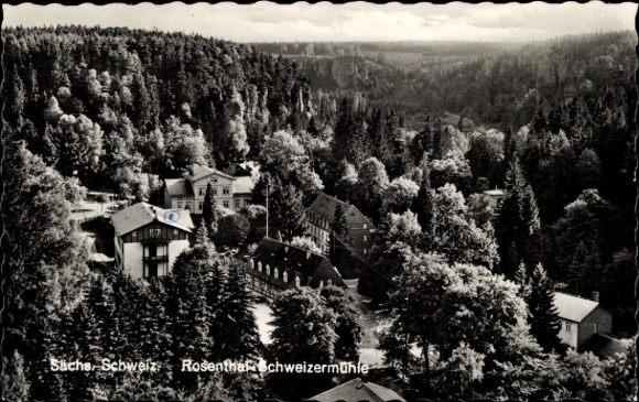 Ak Schweizermühle Rosenthal Bielatal Saksisch Zwitserland, landschap, bos, gebouw, Rosenthal,...