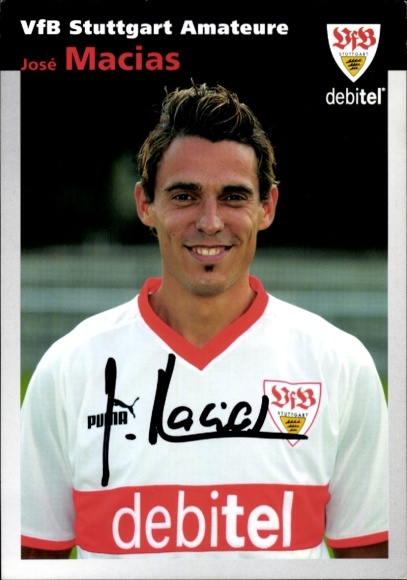 Autogrammkarte Fußballer José Macias, VFB Stuttgart, Autogramm