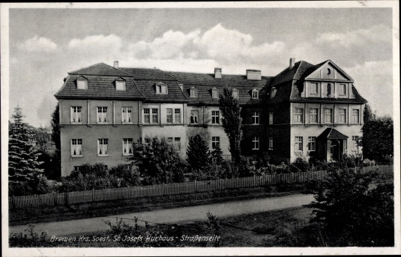 Postcard Bremen Ense im Sauerland, St. Josefs Kurhaus, street side