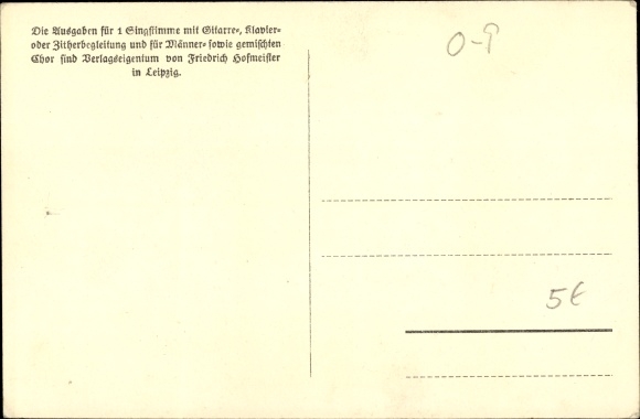 Song Postcard Anton Günther, Wu de woods hamlich rausch&#39;n, Erzgebirge dialect No. 30, Spitzberg