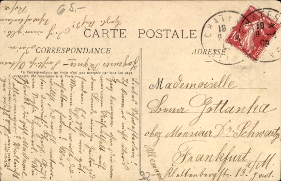Postcard Chatenay Hauts-de-Seine, Val d'Aulnay, suspension bridge