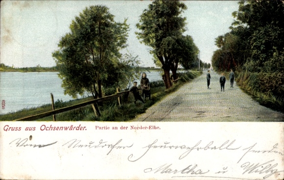 Postcard Hamburg Bergedorf Ochsenwerder, part of the North Elbe