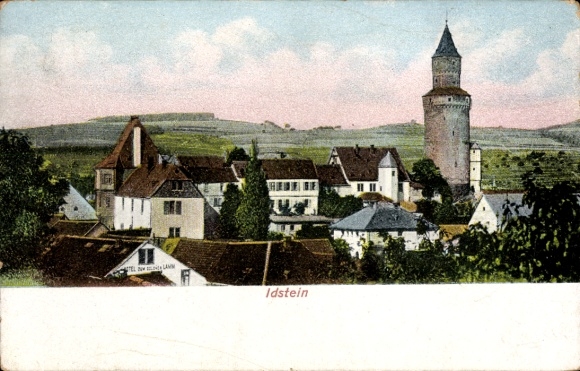 Postcard Idstein in the Taunus Hesse, city view, half-timbered houses, water tower