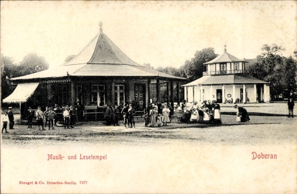 Postcard Bad Doberan in Mecklenburg, temple of music, temple of reading