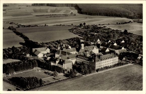 Ak Sießen Bad Saulgau in Oberschwaben, Institut Kloster Sießen, Fliegeraufnahme
