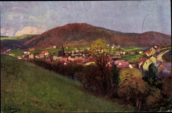 Kunstenaarskaart Lorsbach Hofheim am Taunus Hessen, gedeeltelijk aanzicht