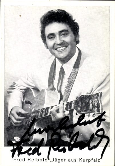 Photo musician Fred Reibold, The Hunter from Kurpfalz, autograph
