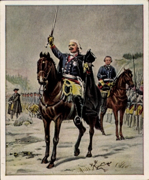 Sammelbild Die Großen der Weltgeschichte Gruppe 4 Nr. 69 Der Alte Dessauer, Gemälde Camphausen