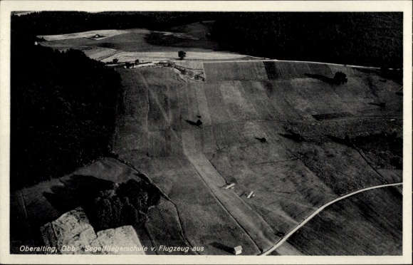 Postcard Oberalting Seefeld in Upper Bavaria, aerial photograph