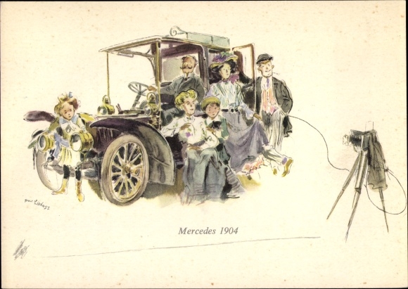 KP artysty Mercedes 1904, samochód, aparat fotograficzny, rodzina