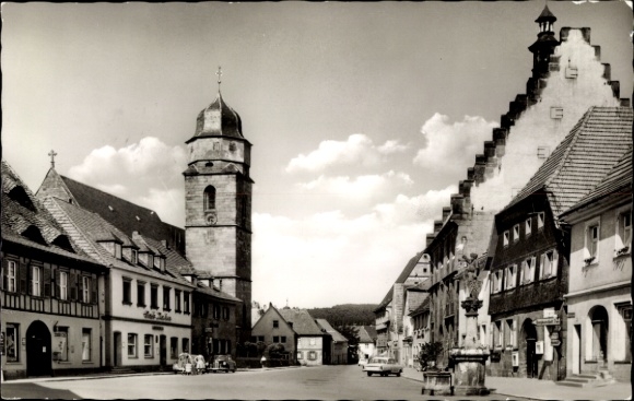 PC Weismain Upper Franconia, historical town view, clouds, church tower, old buildings, PC