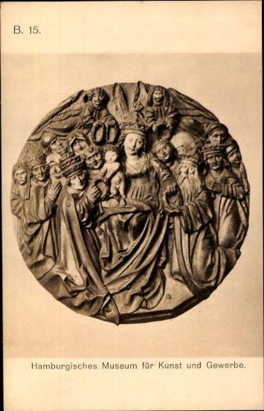 14 Postcard pieces of furniture, figures and wall hangings made of metal, Hamburg Museum of Arts and Crafts