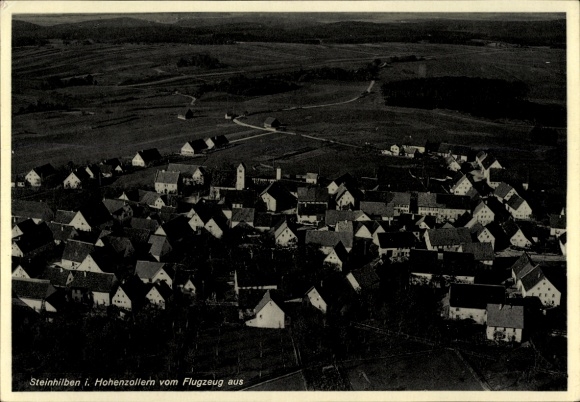 Postcard Steinhilben Trochtelfingen Baden Württemberg, aerial photograph, view of houses, rural surroundings,