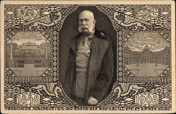 Ganzsachen Ak Kaiser Franz Joseph I., Portrait, Jubiläum 1908