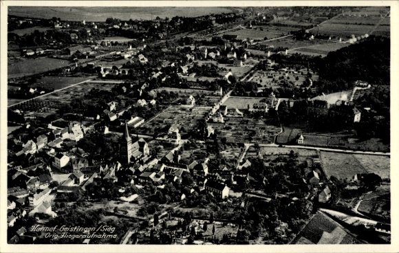 Postcard Geistingen Hennef an der Sieg, aerial photograph