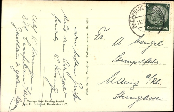 Postcard Beerfelden Oberzent in the Odenwald, Mümlingquelle