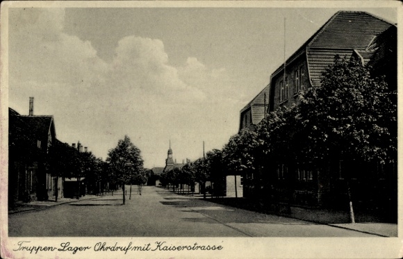 Ak Ohrdruf in Thüringen, Truppenlager, Kaiserstraße