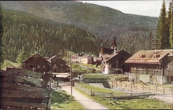 Postcard Filzmoos im Pongau in Salzburg, village motif, church