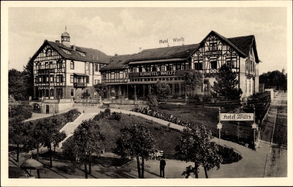 Postcard Bad Salzungen in the Wartburg district, Kurhotel Wältz