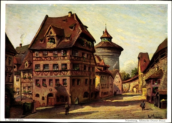 Artist PC Mößler, L., Nuremberg in Middle Franconia Bavaria, Albrecht Dürer house