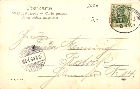 Postcard Teterow in Mecklenburg, What happened in the 19th century, Stone Gate, Fishing