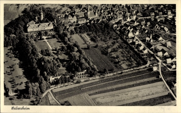 Postcard Weikersheim in Tauberfranken Württemberg, aerial photograph